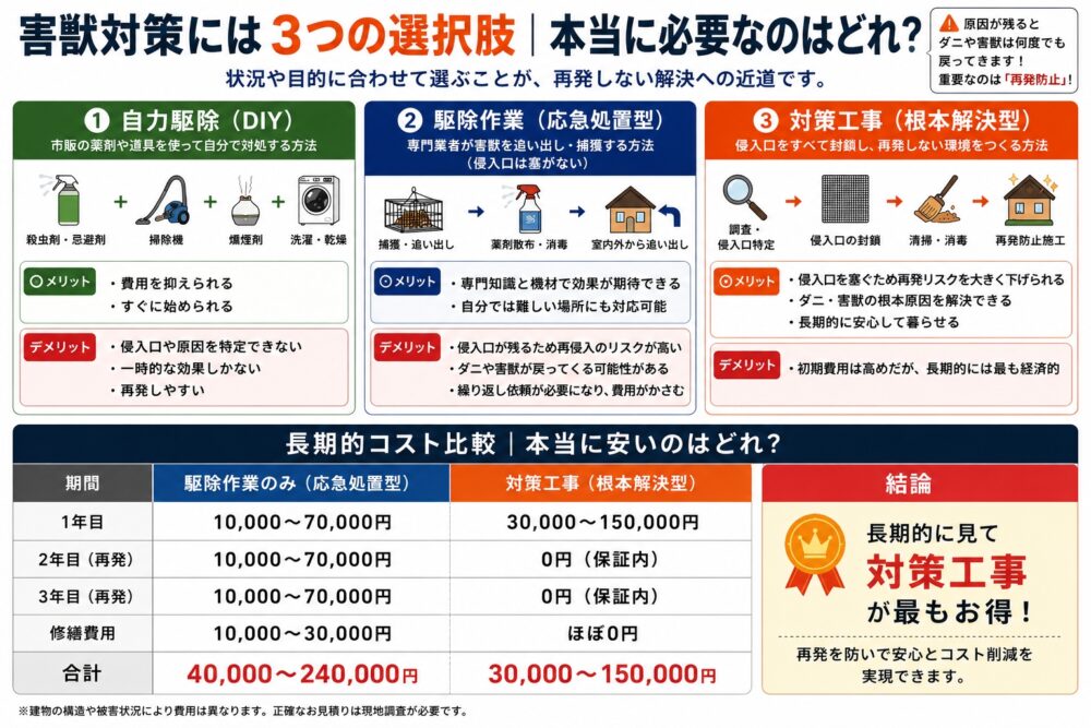害獣対策には3つの選択肢｜本当に必要なのはどれか