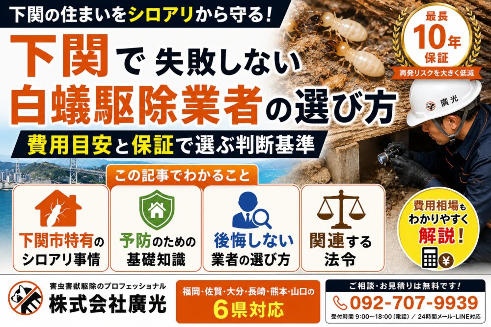 下関の白蟻駆除おすすめ業者の選び方｜費用目安と保証で選ぶ判断基準