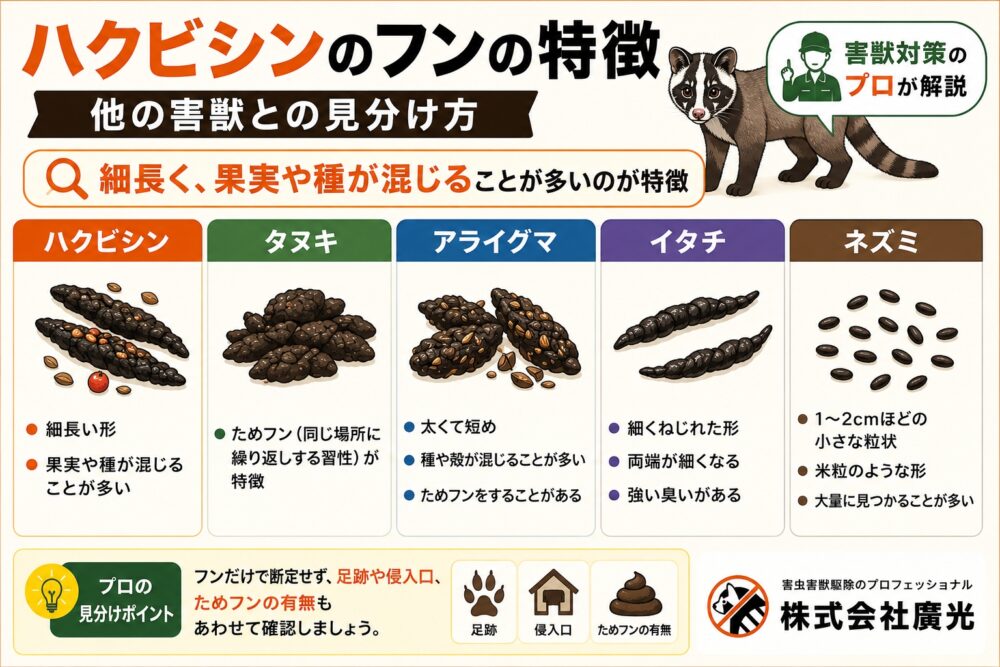ハクビシンのフンを放置するリスク