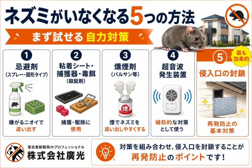 ネズミがいなくなる5つの方法｜まず試せる自力対策