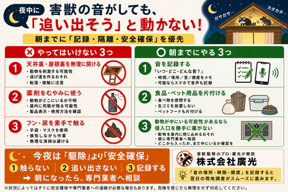 夜中に物音がしたら？朝までにやるべきこと・やってはいけないこと