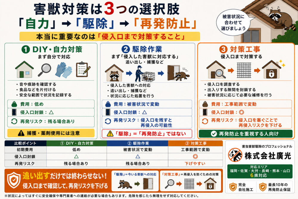 害獣対策には3つの選択肢｜本当に必要なのはどれか