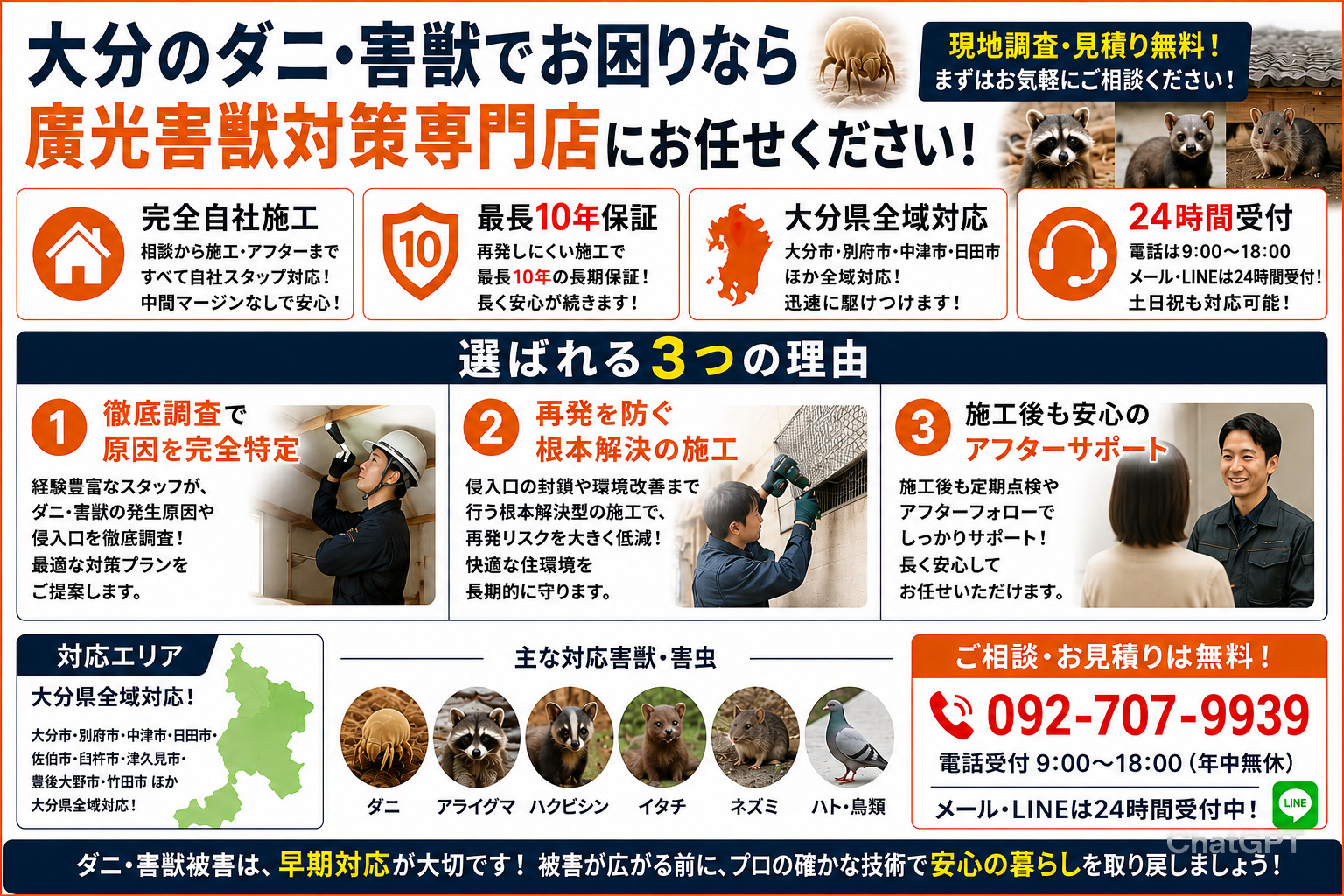 大分のダニ駆除　株式会社廣光害獣対策専門店
