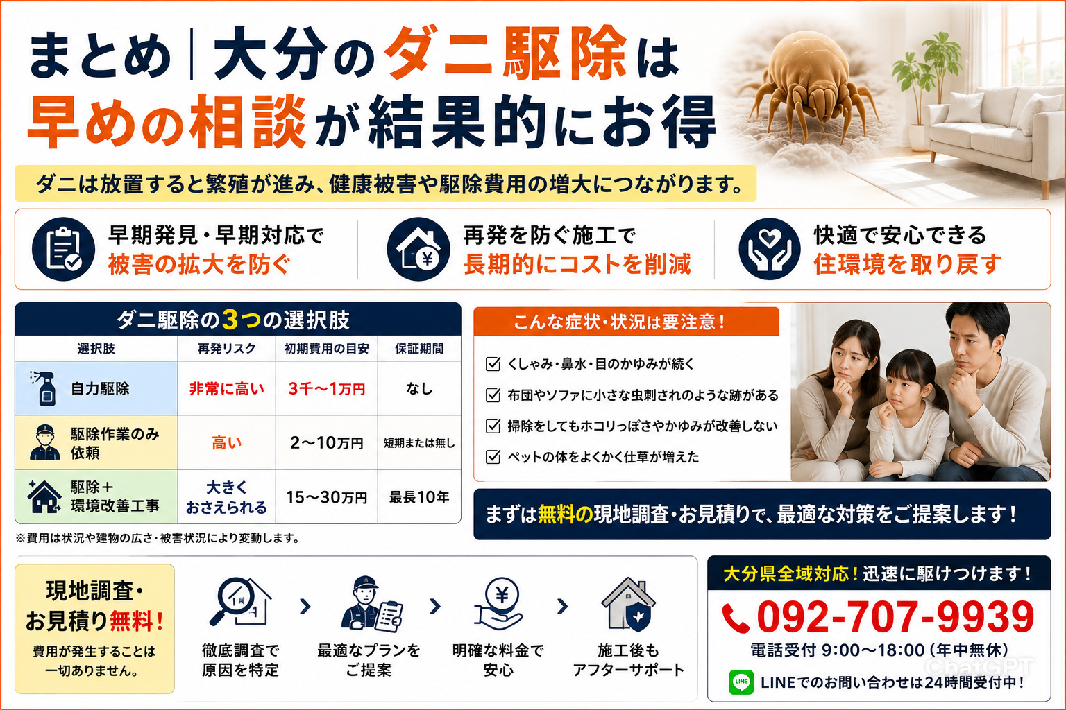 大分のダニ駆除は早めの相談がお得　株式会社廣光害獣対策専門店