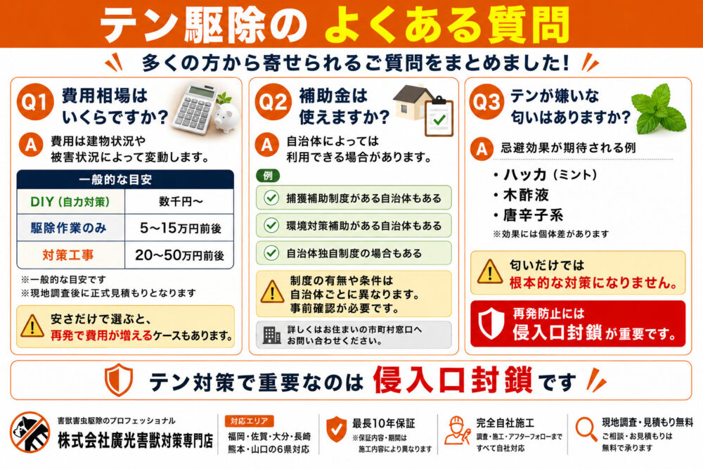 テン駆除のよくある質問
