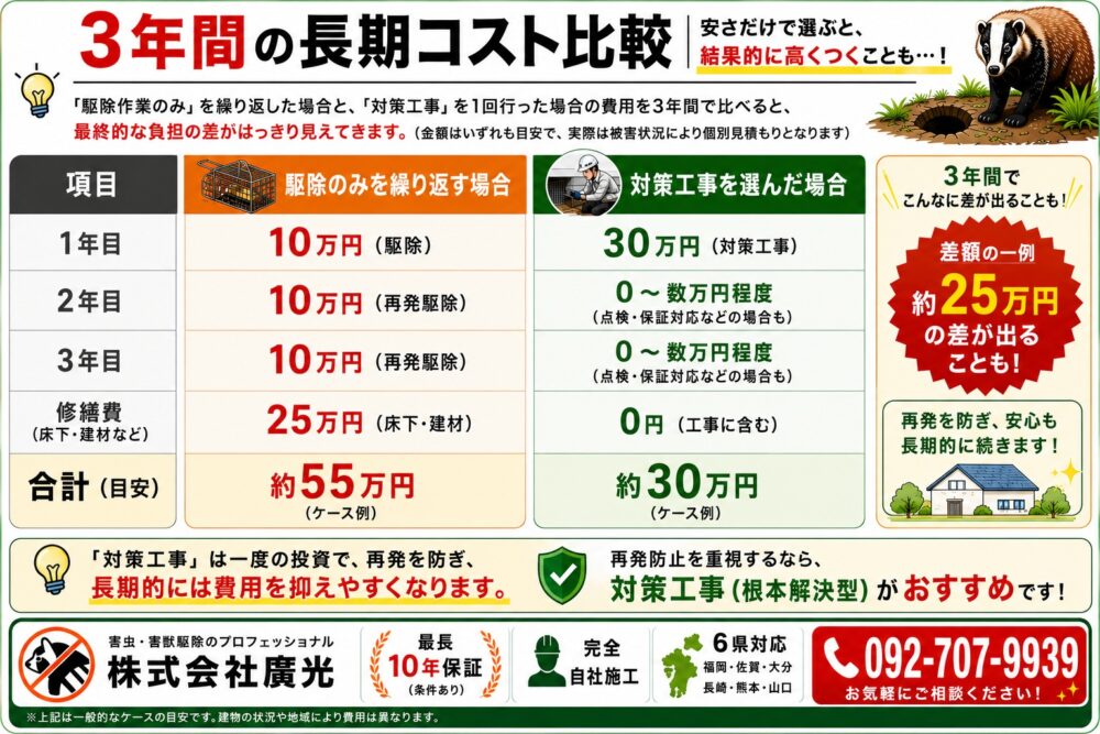 3年間の長期コスト比較｜本当に安いのはどれか