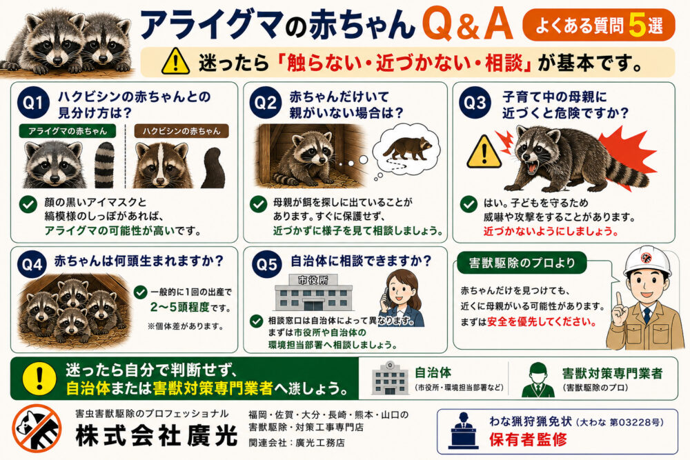 アライグマの赤ちゃんに関するよくある質問