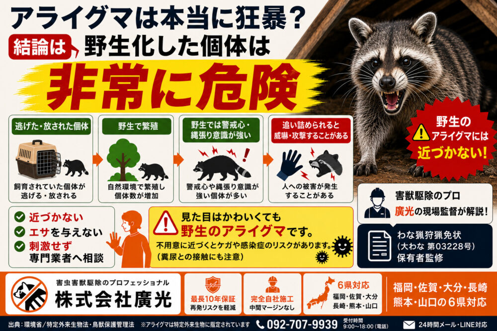 アライグマは本当に狂暴？結論は「野生化した個体は非常に危険」