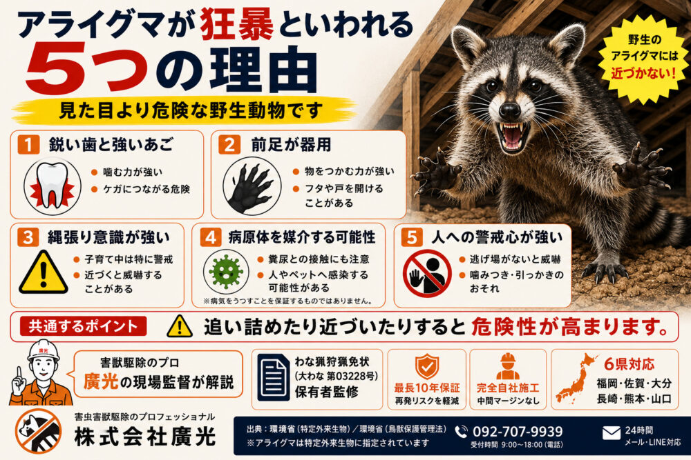 アライグマが狂暴といわれる5つの理由