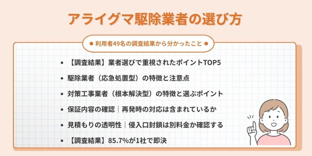 アライグマ駆除業者の選び方
