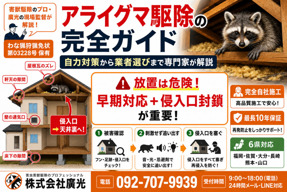 アライグマ駆除の完全ガイド｜自力対策から業者選びまで専門家が解説