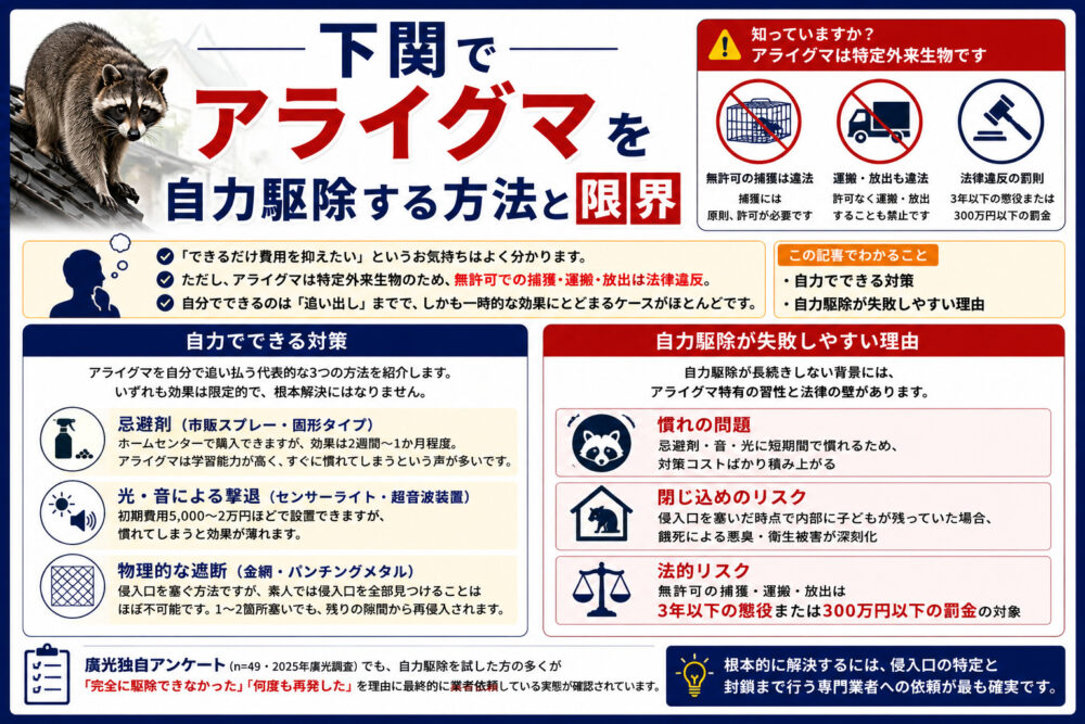 下関でアライグマを自力駆除する方法