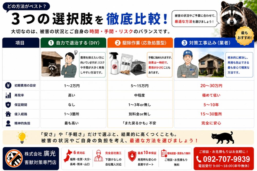 3つの選択肢を徹底比較｜得意なこと・メリット・デメリット