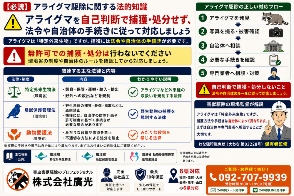 アライグマ駆除に関する法的知識