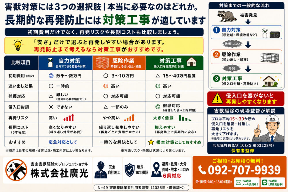害獣対策には3つの選択肢｜本当に必要なのはどれか。