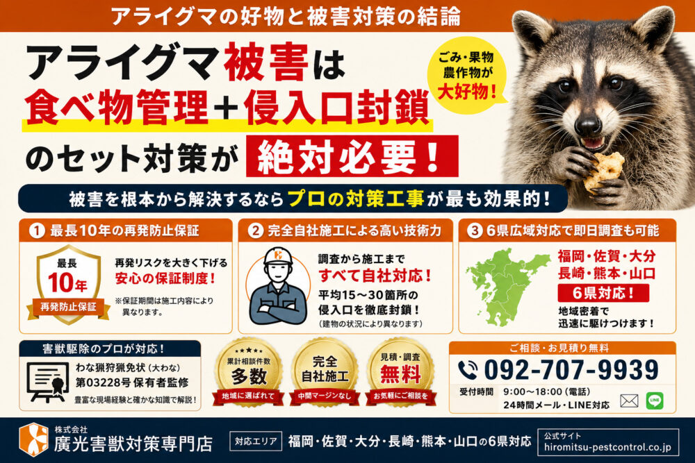アライグマの好物とは？食べ物の特徴から見る被害対策と注意点まとめ