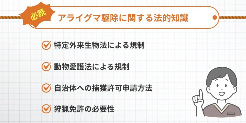 アライグマ駆除 法的知識