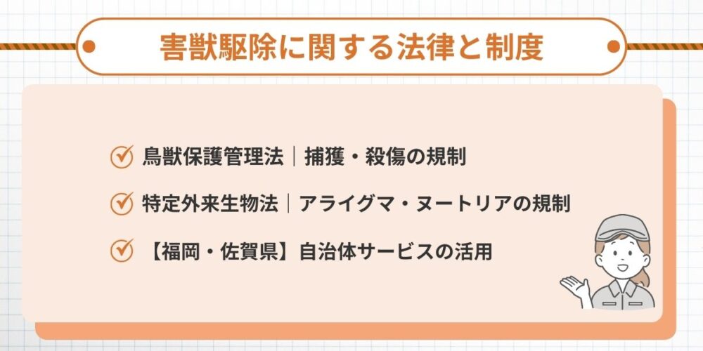 害獣駆除に対する法律と制度