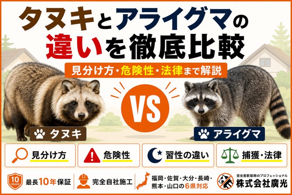 タヌキとアライグマの見分け方｜法律違反を防ぐ4つのポイント