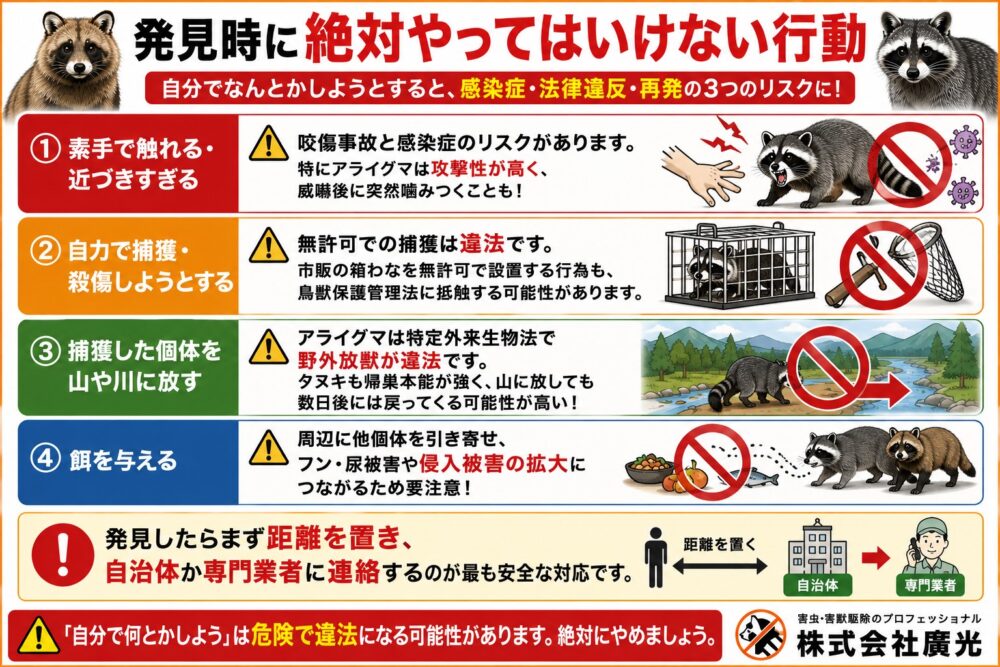発見時に絶対やってはいけない行動