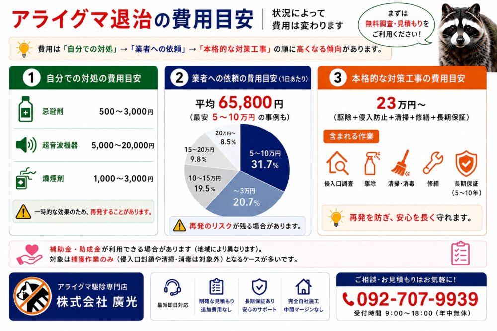 アライグマ退治の費用目安