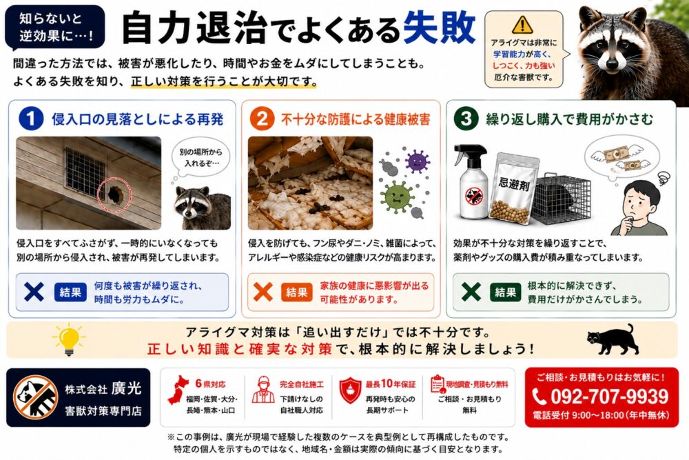 自力退治でよくある失敗パターン3つ
