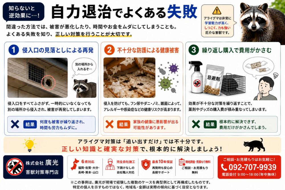 自力退治でよくある失敗パターン3つ