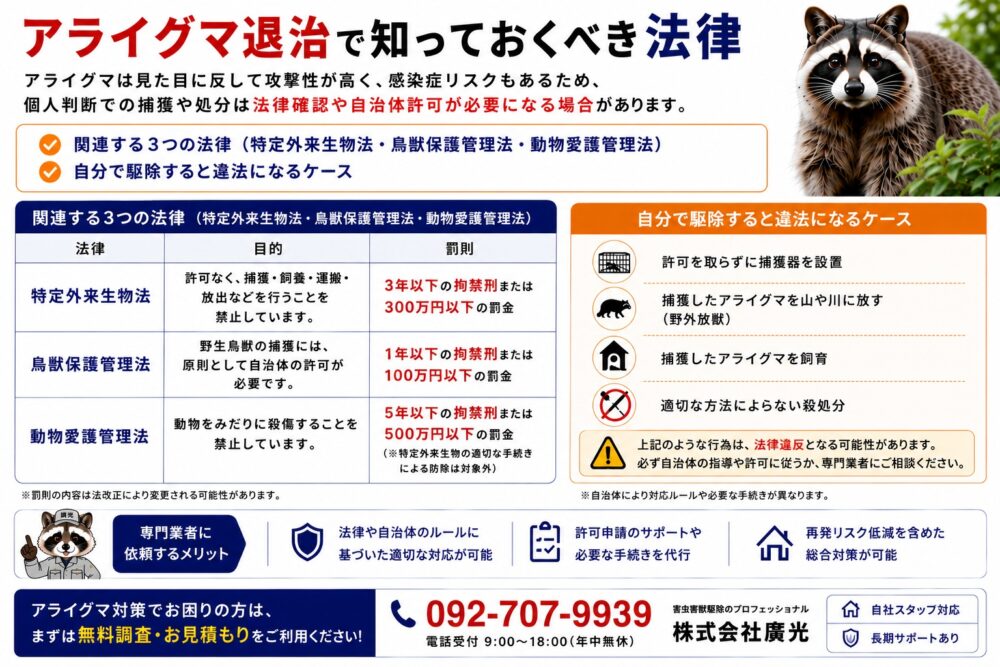 アライグマ退治で知っておくべき法律