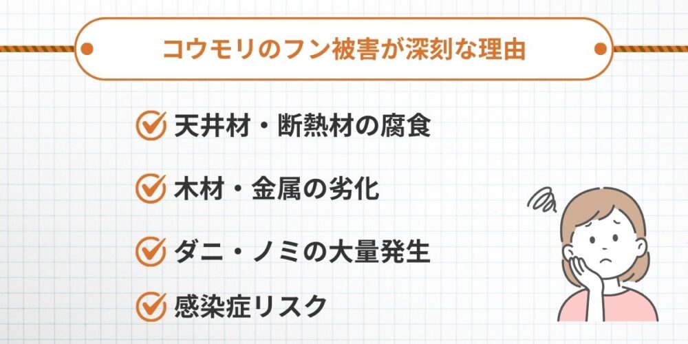 コウモリの糞被害