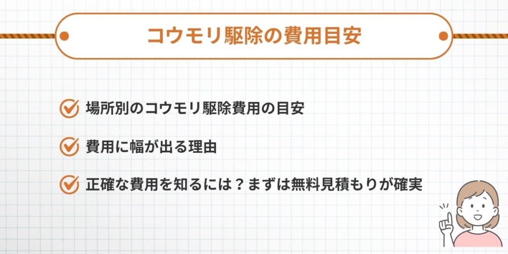 コウモリ駆除の費用目安