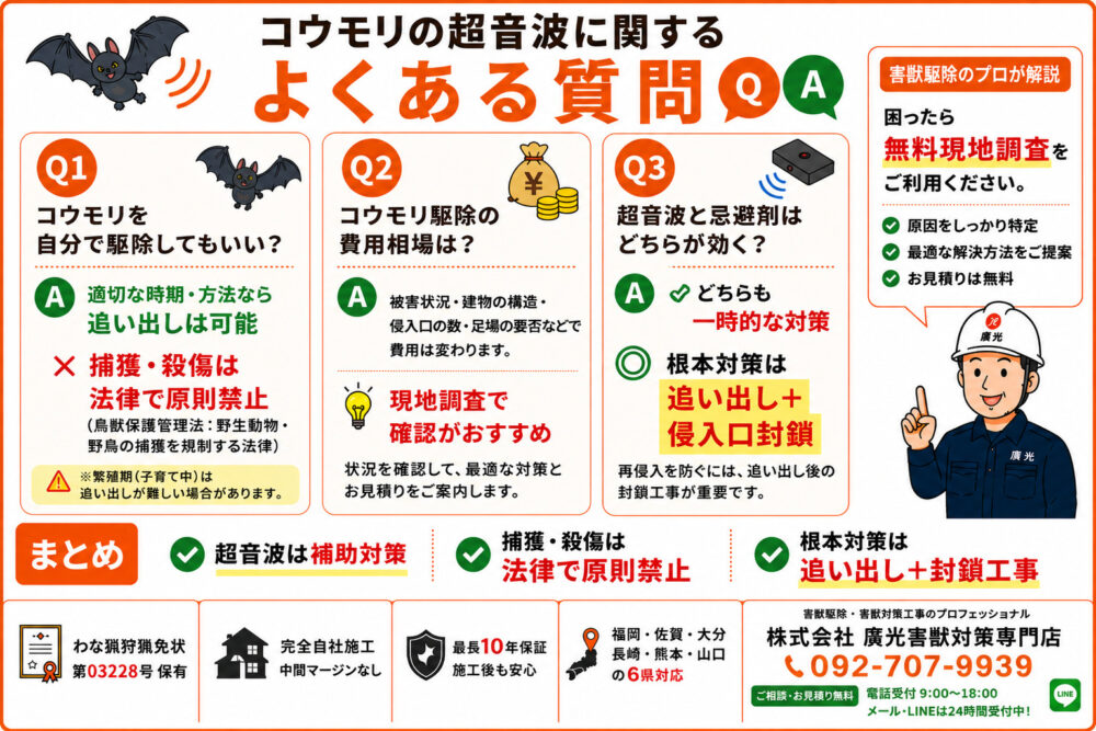コウモリの超音波に関するよくある質問