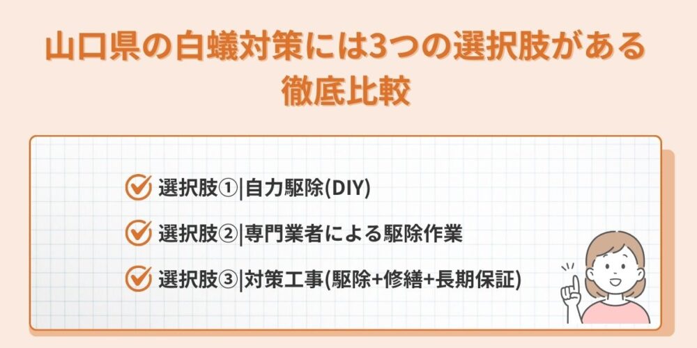 白蟻対策には3つの選択肢