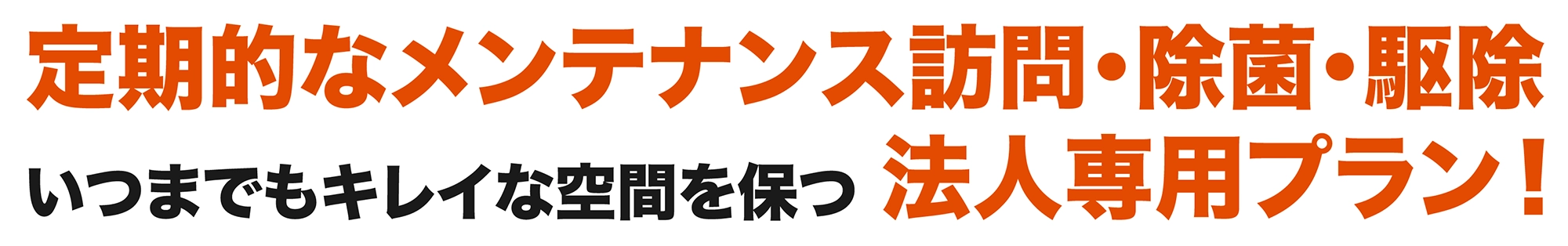 定期的なメンテナンス訪問・除菌・駆除 いつまでもキレイな空間を保つ法人専用プラン! 定期的なメンテナンス訪問・除菌・駆除 いつまでもキレイな空間を保つ法人専用プラン!