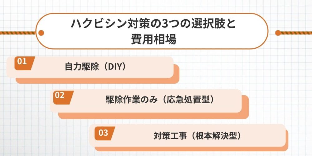 ハクビシン対策の3つの選択肢と費用相場｜本当にお得なのはどれか