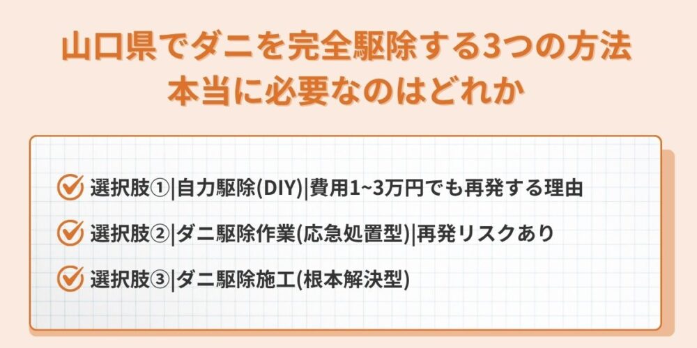 山口県 ダニ 完全駆除する3つの方法