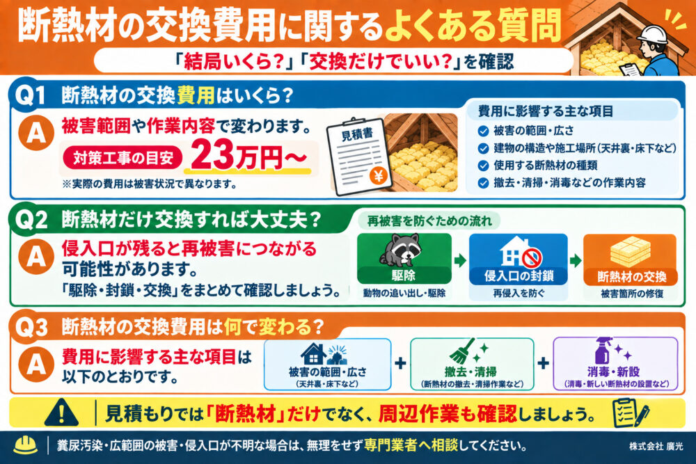 断熱材の交換費用に関するよくある質問