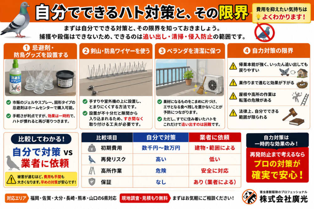 自分でできるハト対策と、その限界