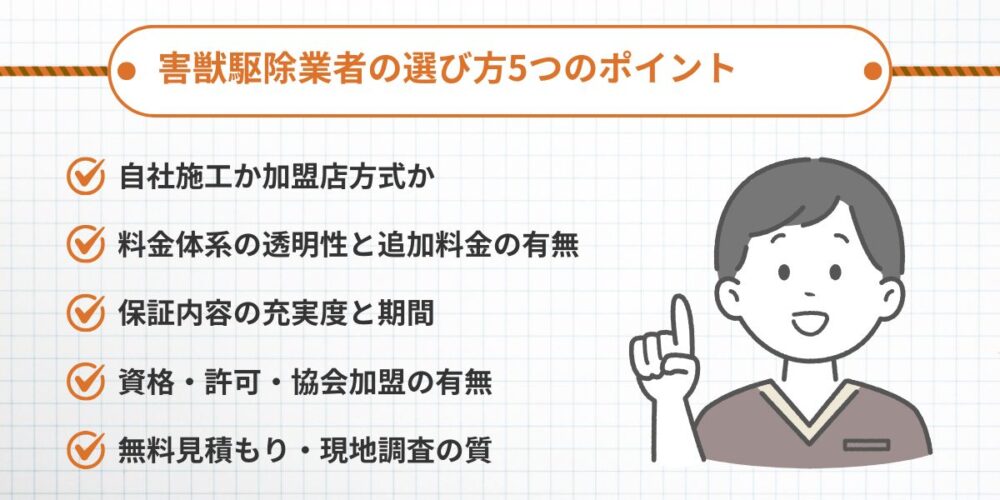 福岡ハクビシン駆除　業者選び5つのポイント