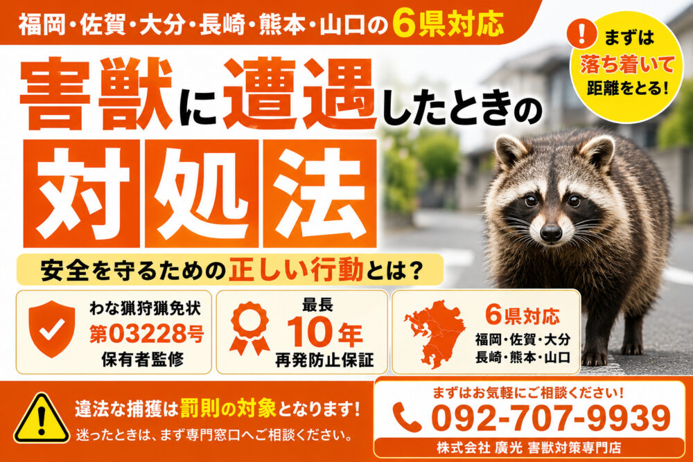 害獣に遭遇したときの対処法｜動物別のやってはいけない行動と通報先