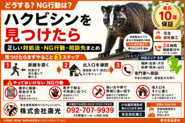 ハクビシンを見つけたらどうする？対処法・NG行動・相談先まとめ