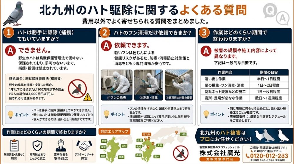 北九州のハト駆除に関するよくある質問