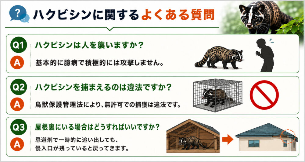 ハクビシンに関するよくある質問