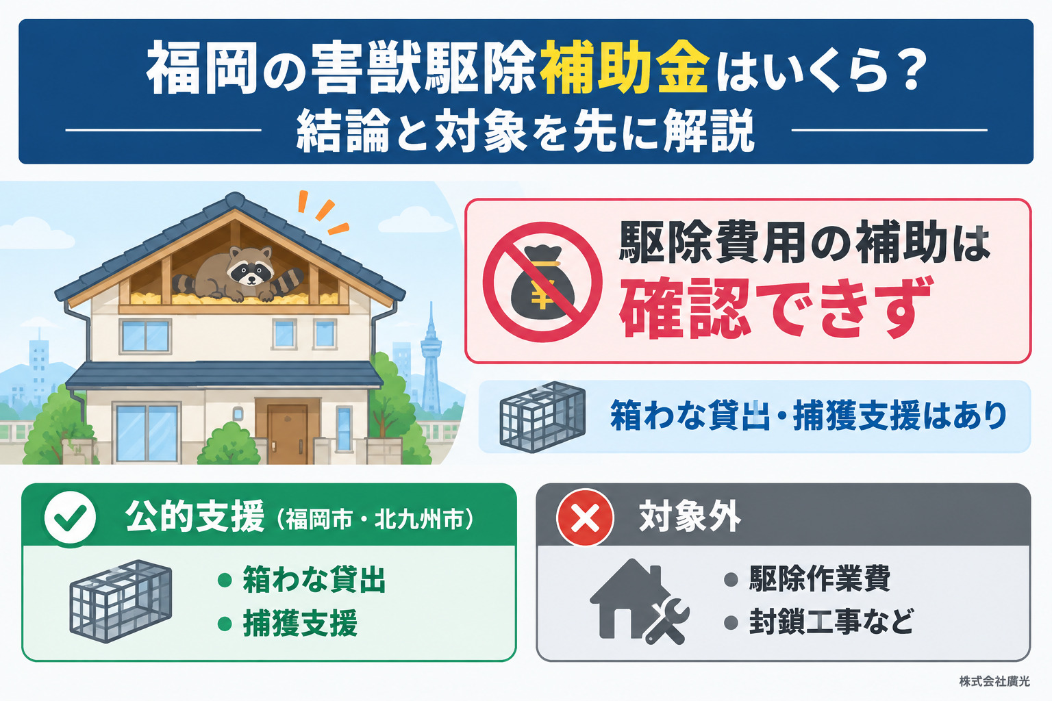 福岡の害獣駆除補助金はいくら?結論と対象を先に解説