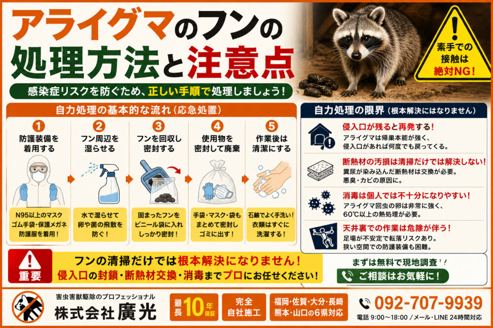 アライグマのフンの処理方法と注意点