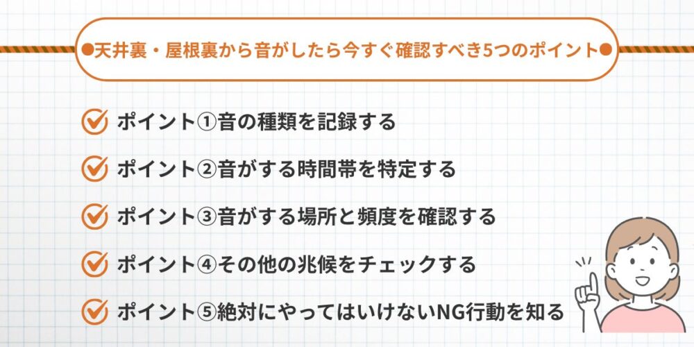 天井裏 屋根裏 音がしたら確認ポイント