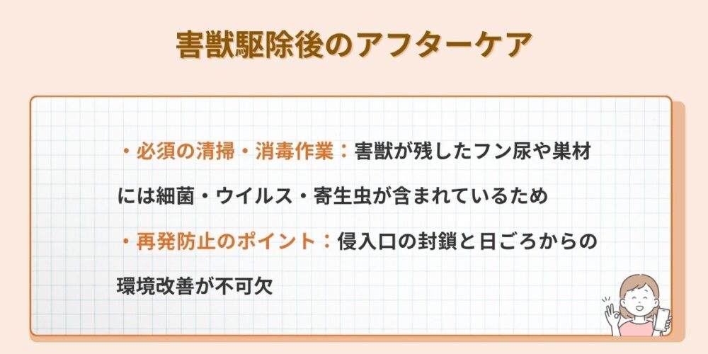 害獣駆除後のアフターケア