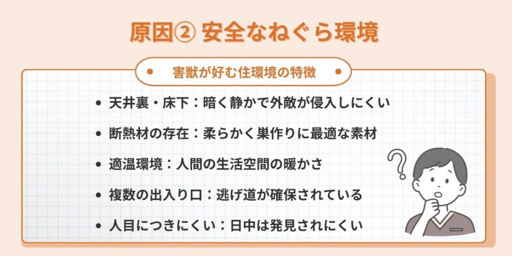 安全なねぐら環境