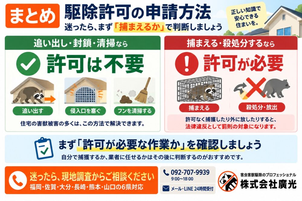 害獣駆除の許可申請まとめ