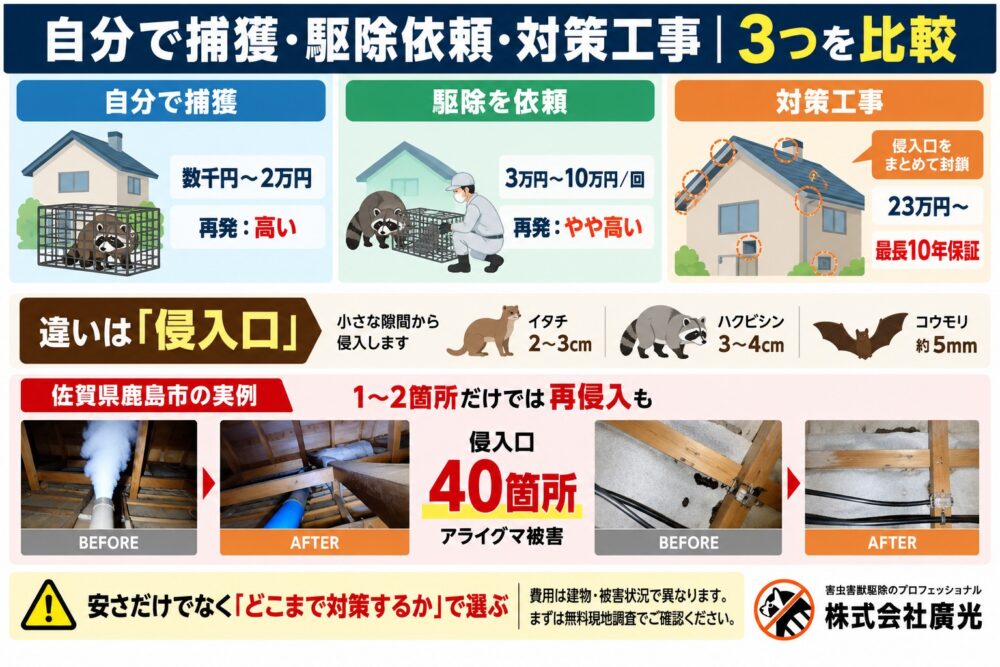 駆除方法の3つの選択肢