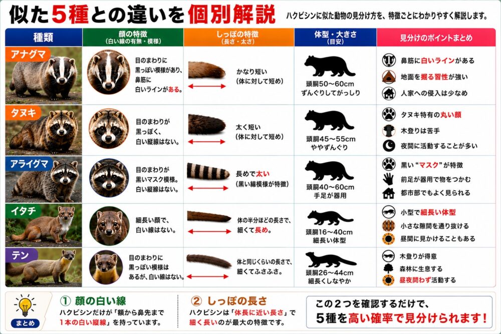 似た5種との違いを個別解説
